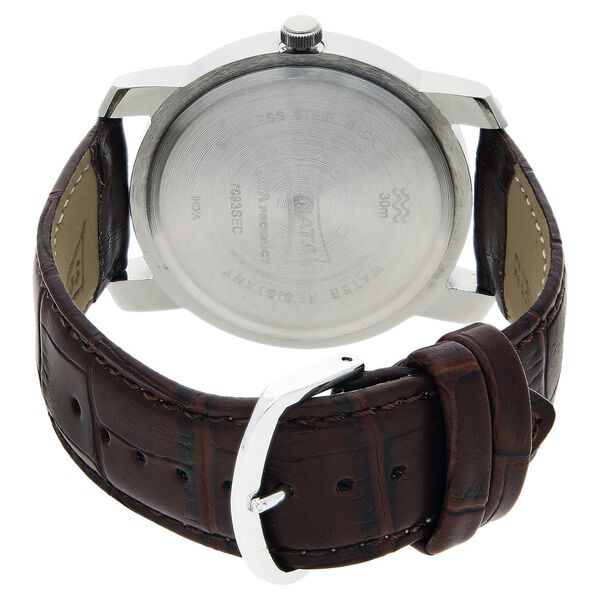 Sonata Quartz Analog Black Dial Leather Strap Watch for Men - image number 3