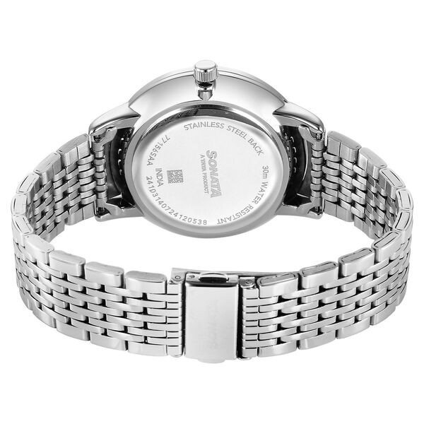 Sonata Wedding Quartz Analog Blue Dial Stainless Steel Strap Watch For Men - image number 3