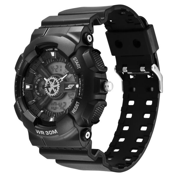 SF Sleek All-Black Chronograph Men's Watch - Modern Minimalist Design for the Professional - image number 2