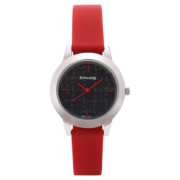 Sonata Splash Grey Dial Women Watch With Silicone Strap - image number 1
