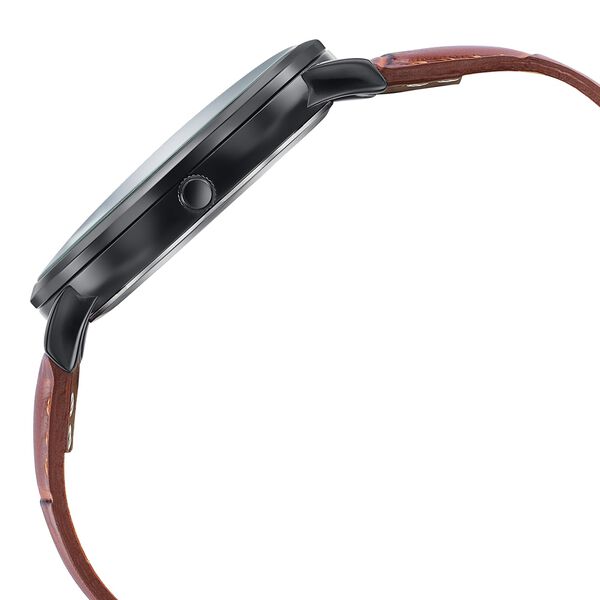Sonata Verve Quartz Analog Black Dial Brown Leather Strap Watch For Men - image number 4