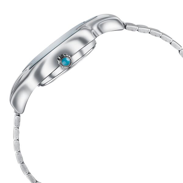 Northern Lights Inspired Poze By Sonata Quartz Analog Blue Dial Silver Metal Strap Watch - image number 5