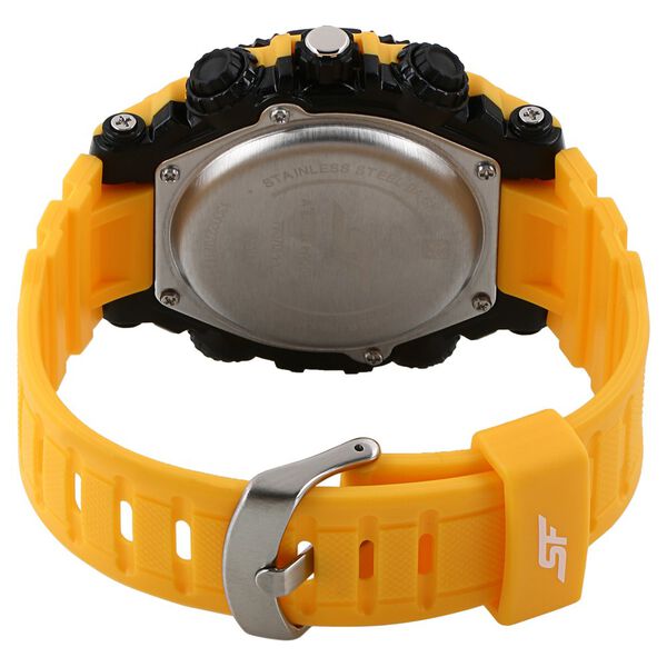 SF Xtreme Gears Quartz Digital Analog Digital Black Dial Yellow Plastic Strap Watch For Men - image number 3