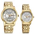 Sonata Perfect Pairs Quartz Analog Silver Dial Golden Metal Strap Watch For Couple - image number 0