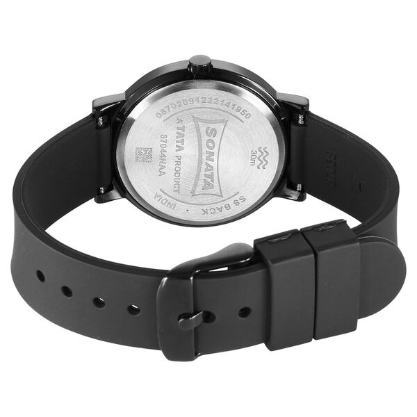 Sonata Essentials Black Dial Polyurethane Strap Watch for Women - image number 3