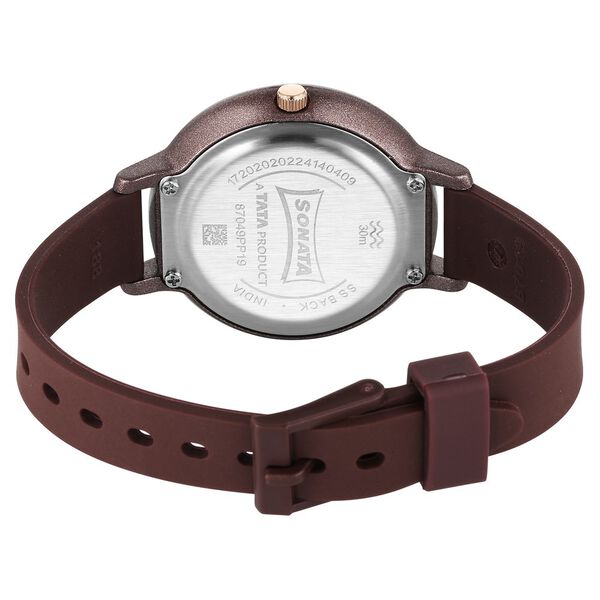 Sonata Splash Quartz Analog Brown Dial Plastic Strap Watch for Women - image number 3