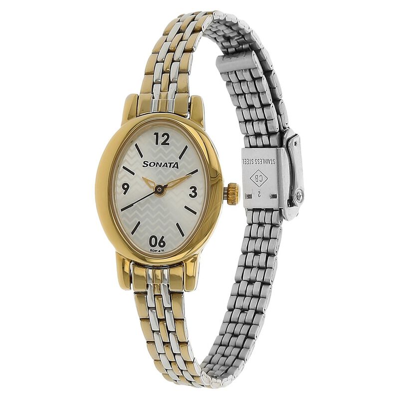 Sonata Quartz Analog Silver Dial Stainless Steel Strap Watch for Women - image number 1