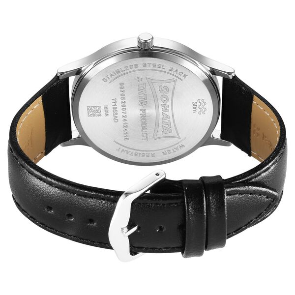 Sonata Aspire Quartz Analog with Day and Date White Dial Leather Strap Watch For Men - image number 3