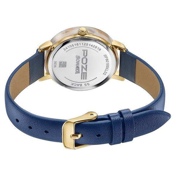 Poze By Sonata Quartz Analog Blue Dial Blue PU Leather Strap Watch For Women - image number 6