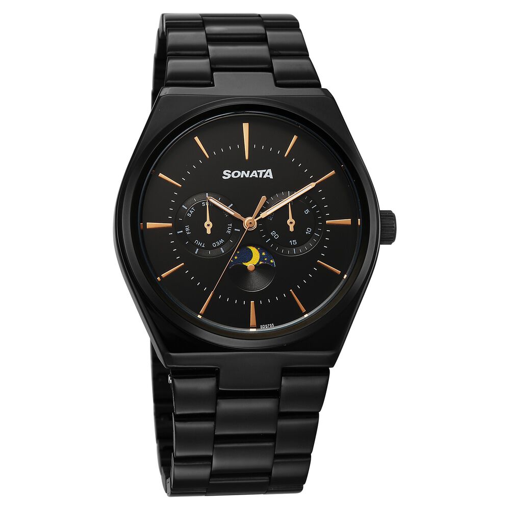 Buy Online Sonata Festive Quartz Analog Brown Dial Metal Strap