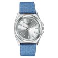 Sonata Poze Quartz Analog Silver Dial Blue Denim Leather Strap Watch For Men - image number 1