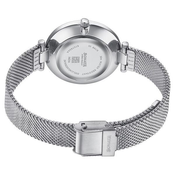 Sonata Wedding Quartz Analog Purple Dial Stainless Steel Strap Watch For Women - image number 4