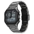 Sonata Hexa Digital Black Dial Grey Color Stainless Steel Strap Watch For Unisex - image number 2