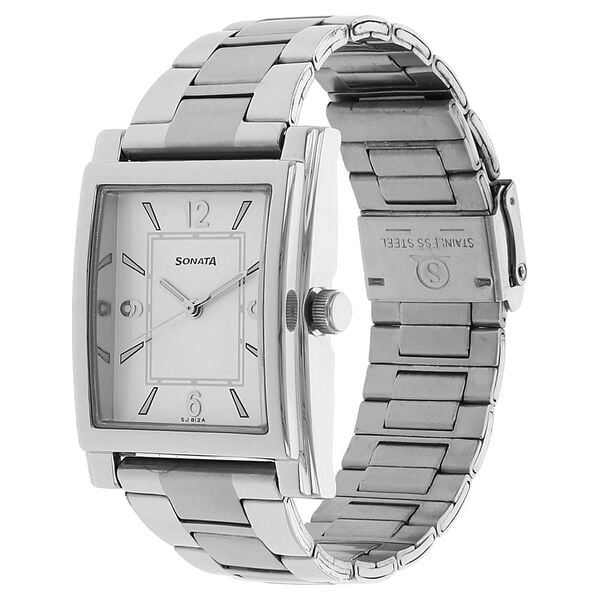 Sonata Quartz Analog White Dial Stainless Steel Strap Watch for Men - image number 1