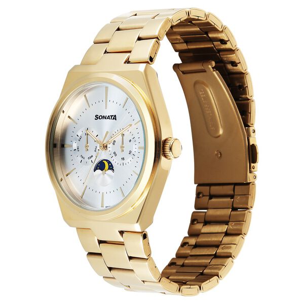 Sonata Festive Quartz Analog Silver Dial Metal Strap Watch For Men - image number 1