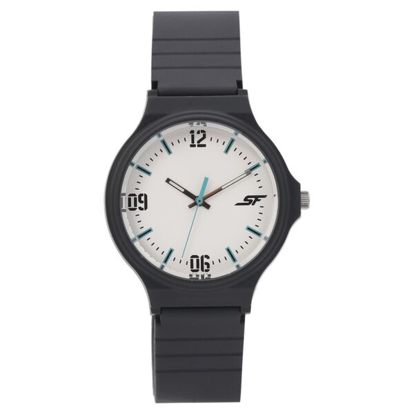 SF Quartz Analog White Dial Plastic Strap Watch for Men - image number 1