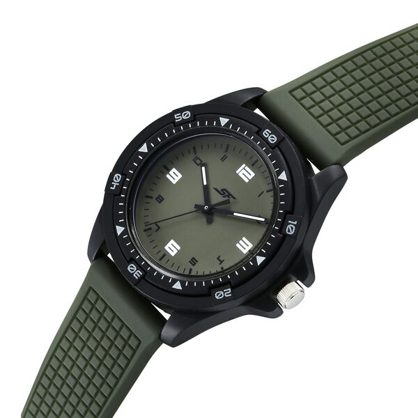 SF Sporty Analogs Quartz Analog Green Dial Green Plastic Strap Watch For Men - image number 1