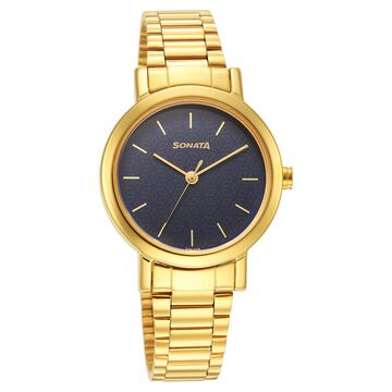 Sonata Essentials Blue Dial Stainless Steel Strap Watch for Women