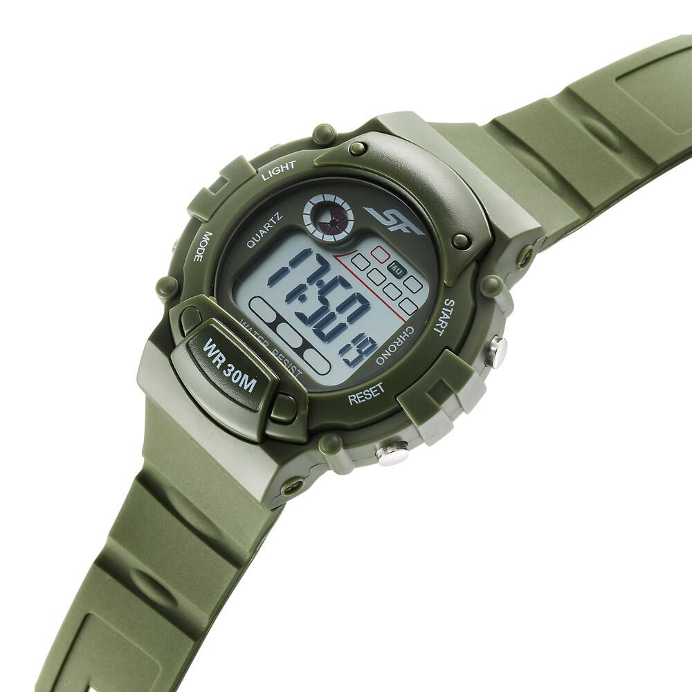 Sonata Digital Dial Green Plastic Strap Watch for Men