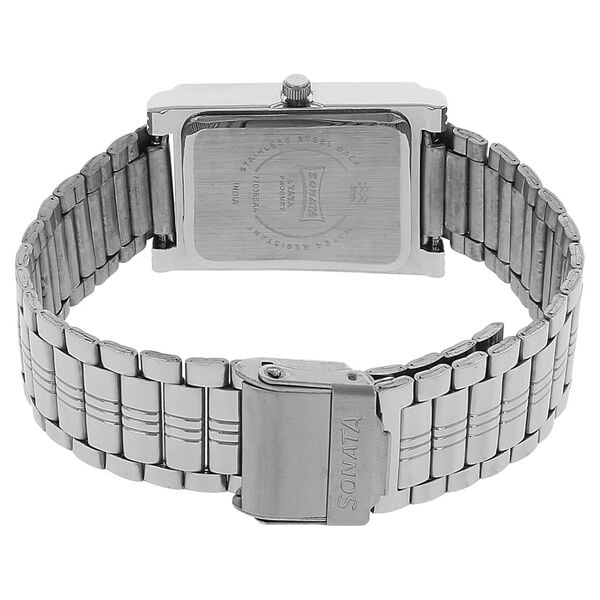 Sonata Quartz Analog Silver Dial Stainless Steel Strap Watch for Men - image number 3