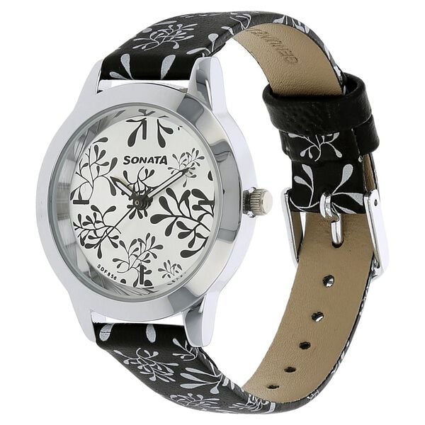Sonata Quartz Analog White Dial Leather Strap Watch for Women - image number 1