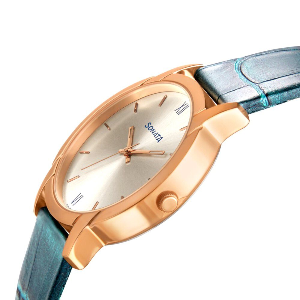 Buy Online Sonata Quartz Analog Silver Dial Leather Strap Watch for Men 77031wl01 p Sonata