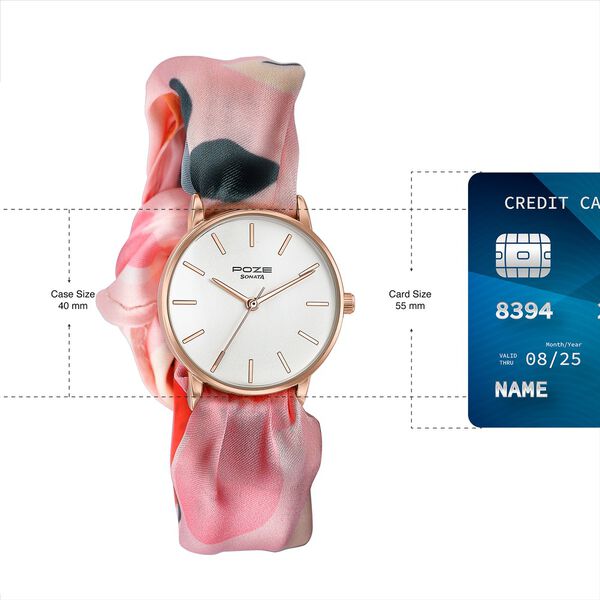 Sonata Poze Quartz Analog White Dial Multicoloured Colour Fabric Strap Watch For Women - image number 3