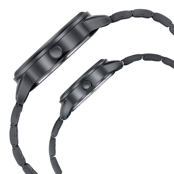 Sonata Wedding Edit Quartz Analog Black Dial Stainless Steel Strap Watch For Pair - image number 4