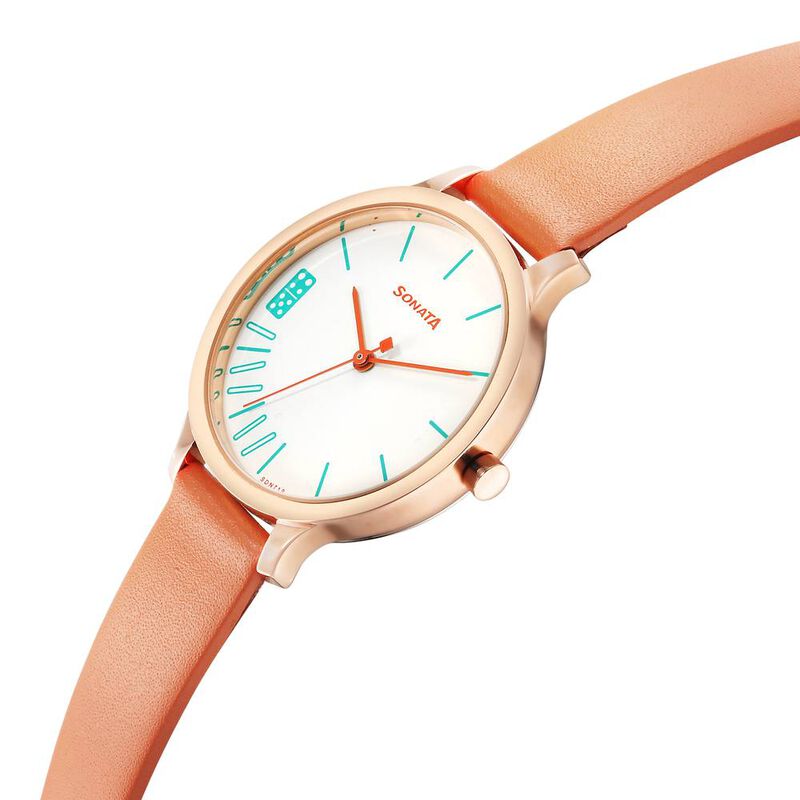 Sonata Play Orange Dial Watch for Women - image number 2