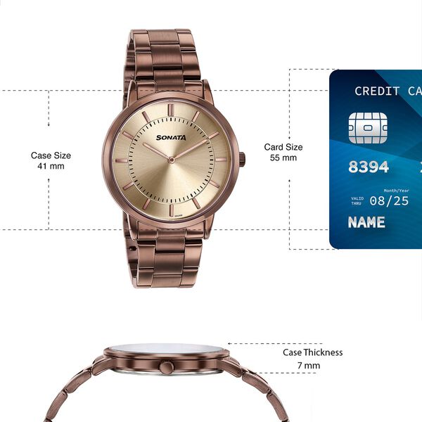 Sonata Soulmates Champagne Dial Couple Watch - image number 2
