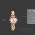 Sonata Aura Quartz Analog Pink Dial Rose Gold Stainless Steel Strap Watch For Women - image number 2