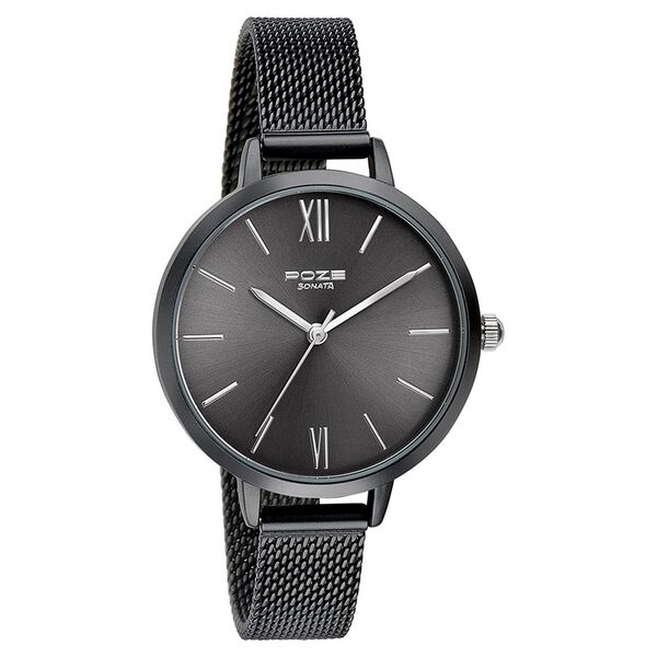 Sonata Poze Quartz Analog Grey Dial Mesh Strap Watch for Women - image number 2