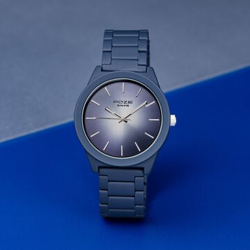 Sonata Poze Quartz Analog Blue Dial Metal Strap Watch For Men