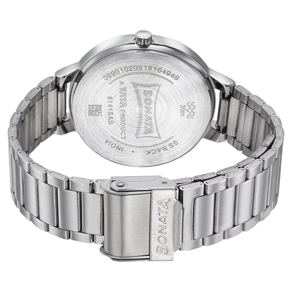 Sonata Quartz Analog Blue Dial Stainless Steel Strap Watch for Women