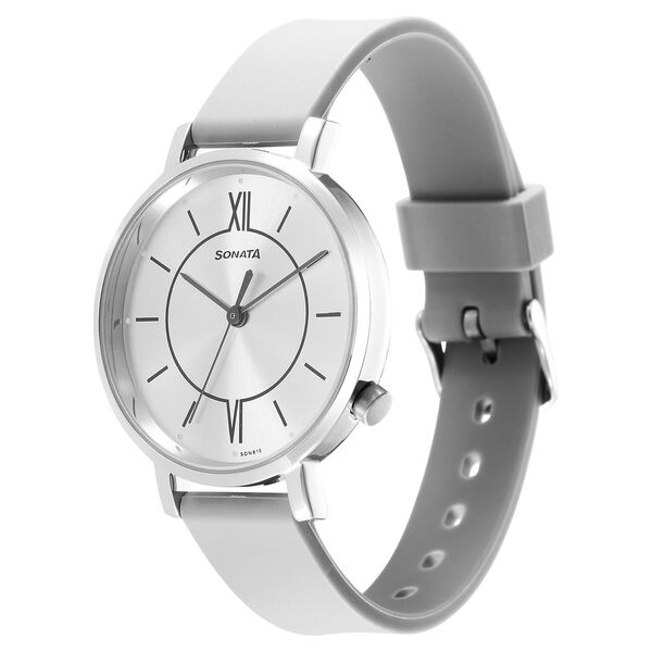 Sonata Essentials Silver Dial Polyurethane Strap Watch for Women - image number 1