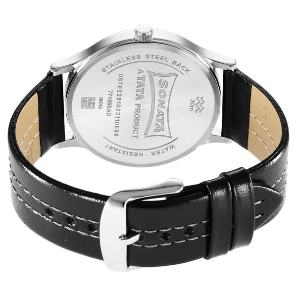 Sonata RPM Yellow Dial Leather Strap Watch for Men - image number 3
