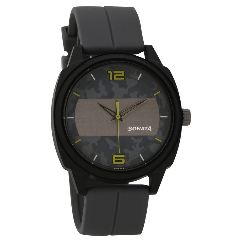 Camo Multicoloured Dial Plastic Strap Watch for Men - image number 0