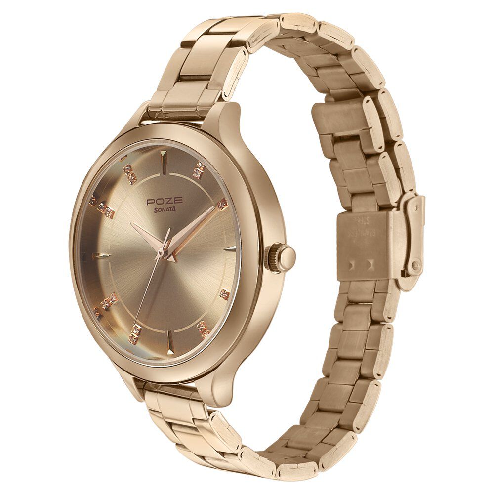 Rose gold watches sonata discount