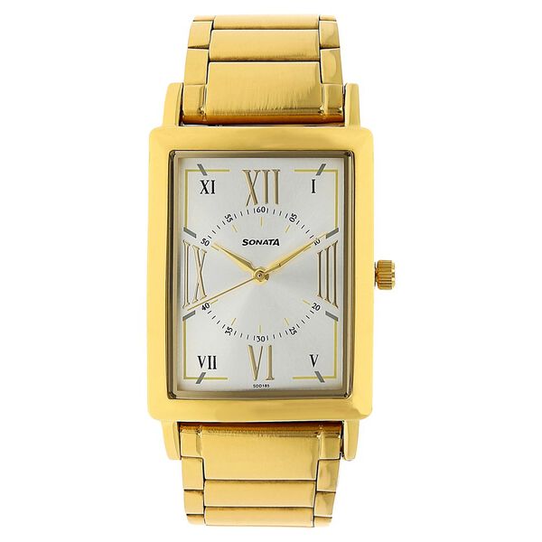 Sonata Quartz Analog Silver Dial Stainless Steel Strap Watch for Men - image number 0