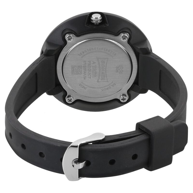 Sonata Tic Tac Toe Black Dial Women Watch With Plastic Strap - image number 3