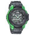 SF Carbon Series Quartz Digital Analog Digital Black Dial Green Polyurethane Strap Watch For Men