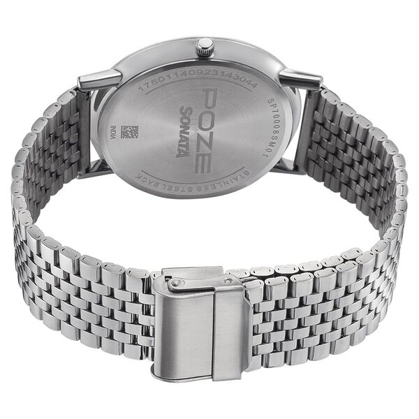 Sonata Poze Quartz Analog Blue Dial Metal Strap Watch for Men - image number 4