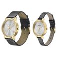 Sonata Quartz Analog Silver Dial Leather Strap Watch for Couple - image number 1