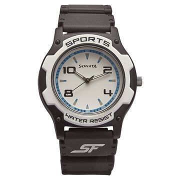 SF Quartz Analog White Dial Watch for Men