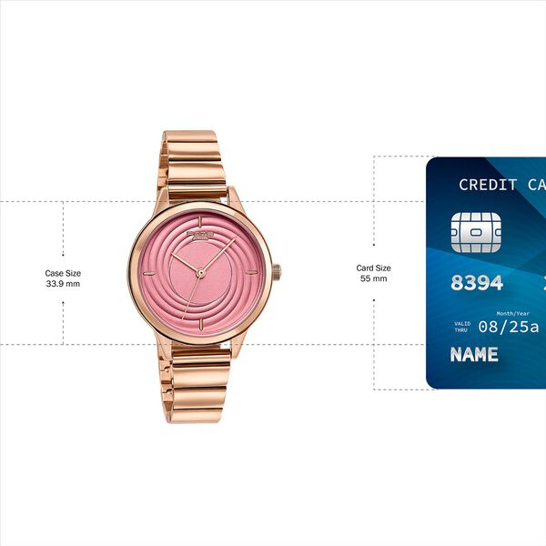 Sonata Poze Quartz Analog Pink Dial Stainless Steel Strap Watch For Women - image number 3