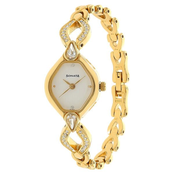 Sonata Quartz Analog White Dial Metal Strap Watch for Women - image number 1