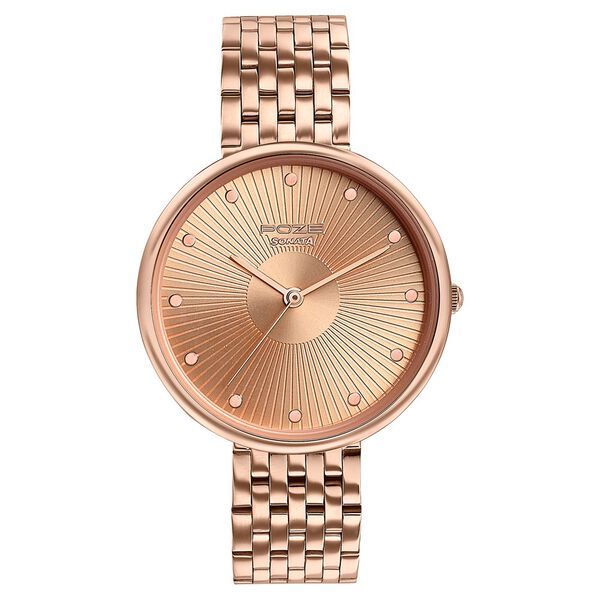 Sonata Poze Quartz Analog Beige Dial Stainless Steel Strap Watch For Women - image number 1