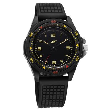 SF Sporty Analogs Quartz Analog Black Dial Black Plastic Strap Watch For Men