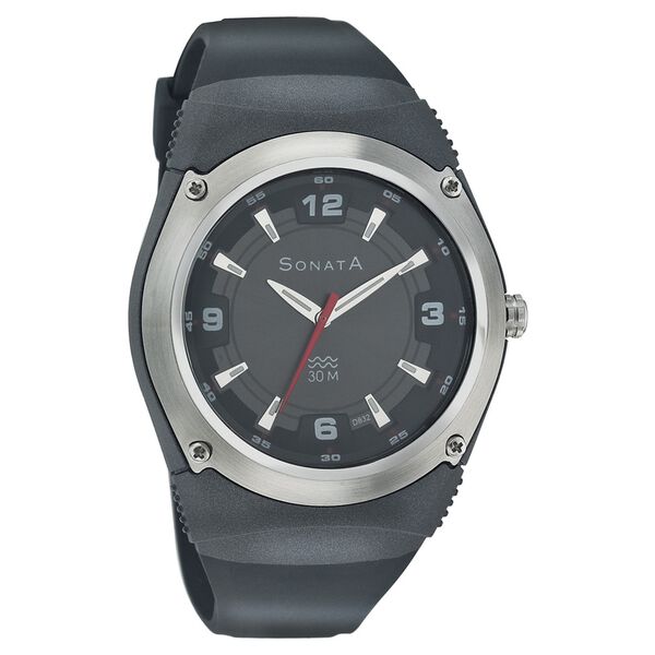 Sonata Quartz Analog Black Dial Strap Watch for Men - image number 0
