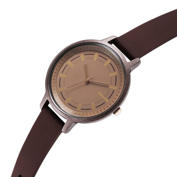 Sonata Splash Quartz Analog Brown Dial Plastic Strap Watch for Women - image number 1